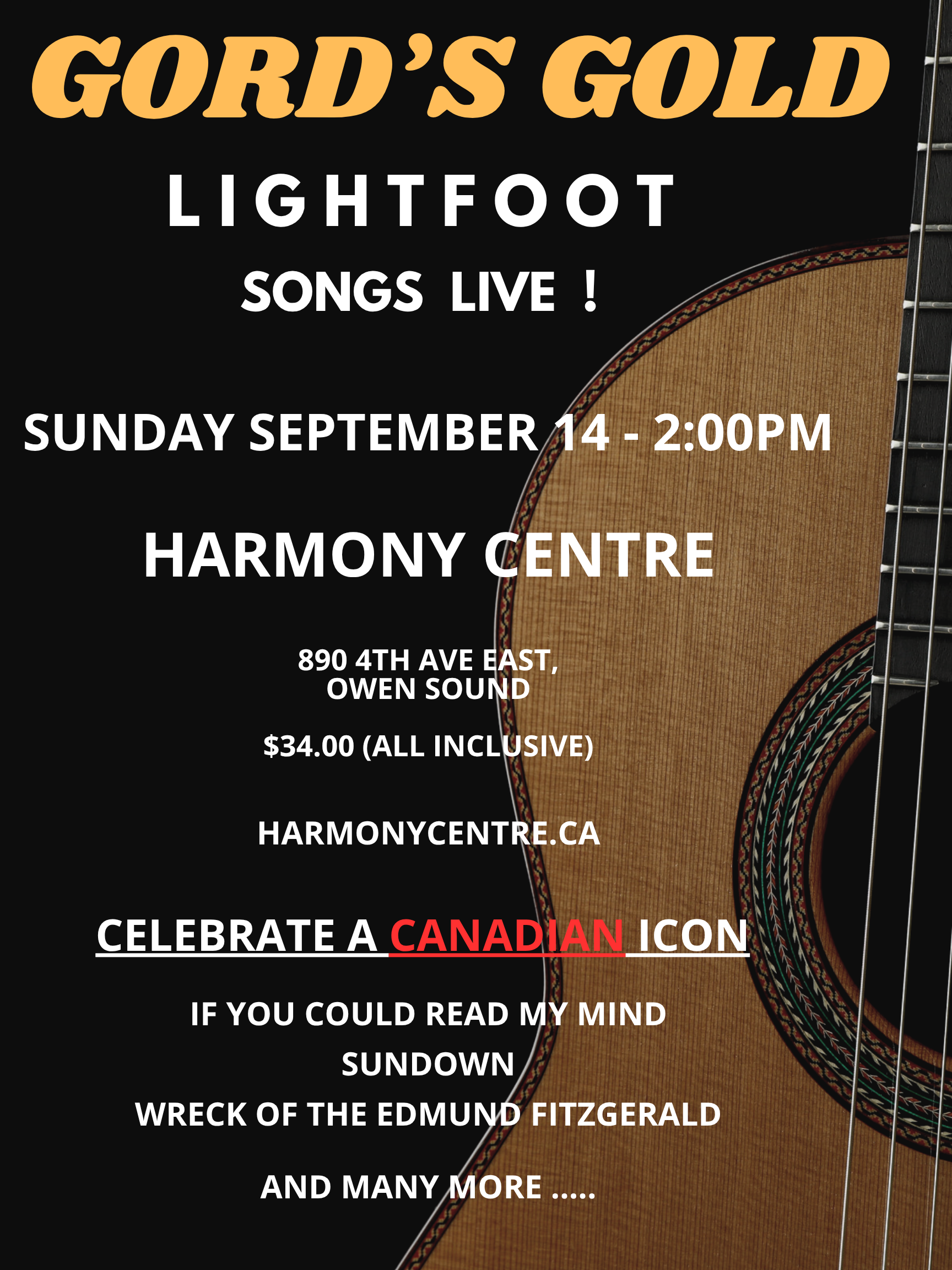 Event image Gord's Gold - Lightfoot Songs Live